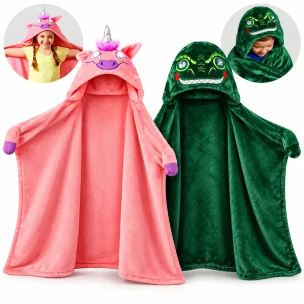 Manta con capucha para niños con luz en los ojos