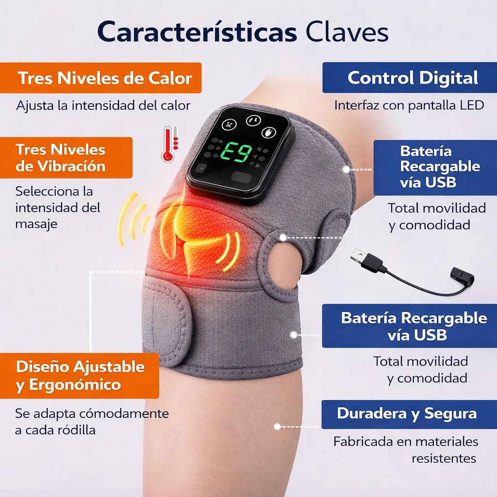 Masajeador térmico para rodilla, codo y hombro