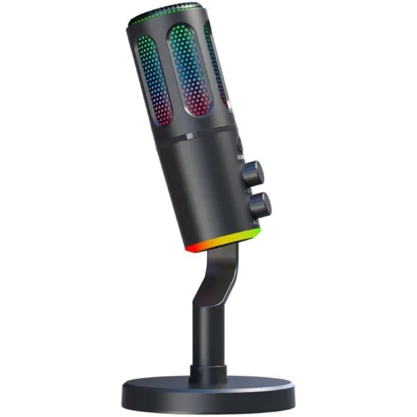 Micrófono de condensador USB con luces RGB