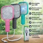 Mini raqueta eléctrica mata mosquitos x2