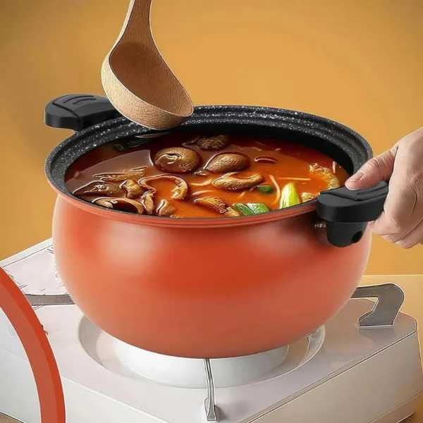 Olla antiadherente de 8 litros color naranja