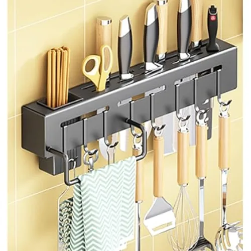 Organizador de pared para cuchillos y utensilios