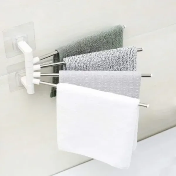 Toallero giratorio de pared con 4 brazos