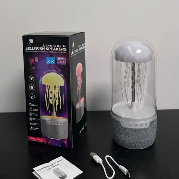 Lámpara parlante bluetooth con efecto medusa