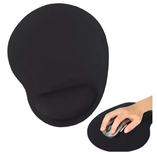 Pad mouse negro con apoyamuñecas de gel