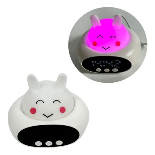 Reloj despertador conejito con luz de noche