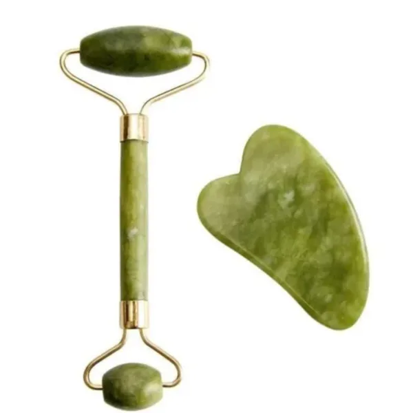 Rodillo facial y piedra gua sha