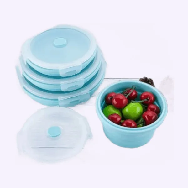 Set de 4 portacomidas plegables de silicona