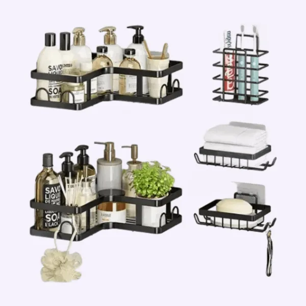 Set de 5 organizadores esquineros para la ducha