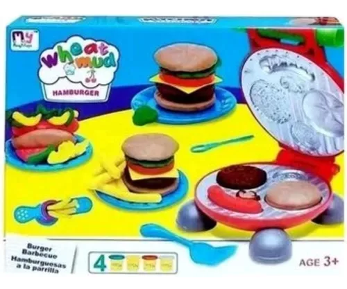 Set de plastilina parrilla de hamburguesas