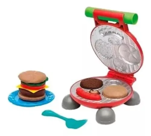 Set de plastilina parrilla de hamburguesas