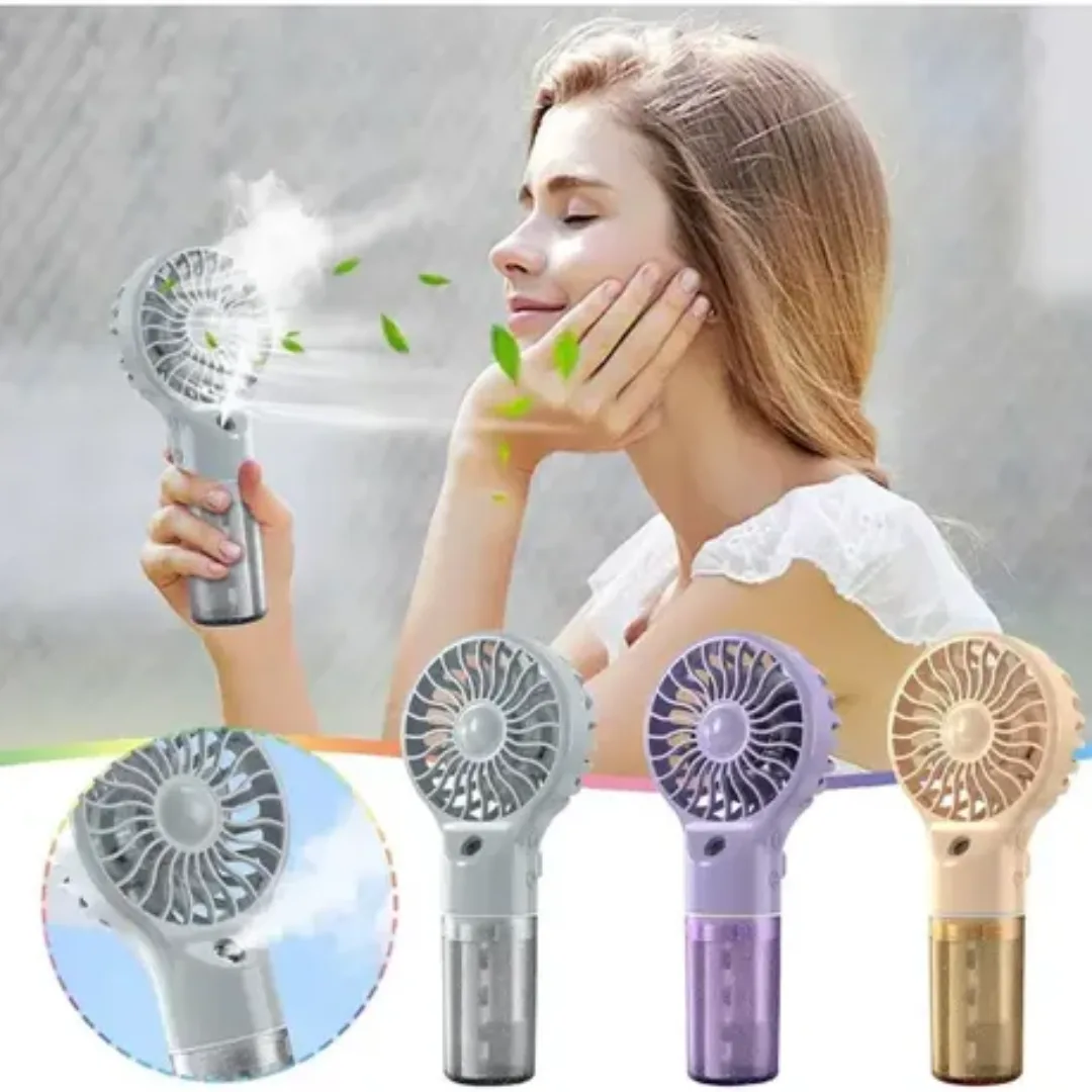 Ventilador de mano recargable con humidificador